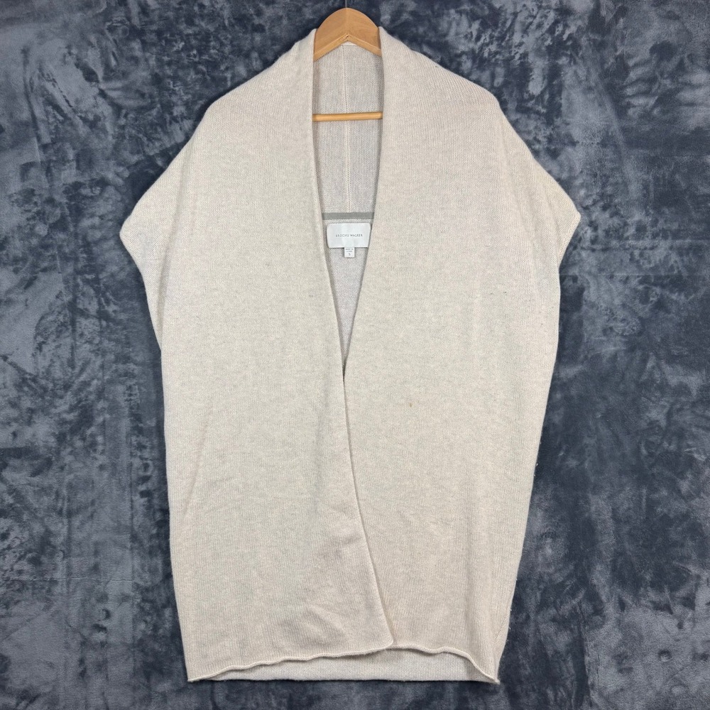 Brochu Walker Cloud Wrap Lux668 Cardigan Oatmeal Open Front Cashmere Womens S